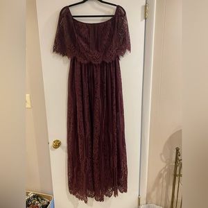 Off the shoulder lace maxi dress from Baltic Born.